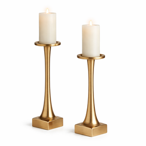 Gloss Black Metal Candle Holder Set Tall Candlestick Modern <b>Decorative</b> Home <b>Decor</b> <b>Table</b> Centerpiece Luxury Style - Product Image 5