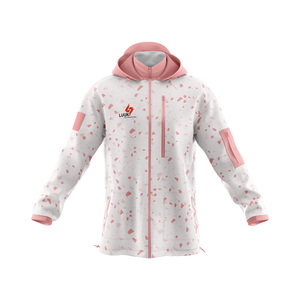 Veste coupe-vent décontractée pour homme, respirante, à capuche, avec fermeture éclair personnalisée, motif imprimé, 100% nylon enduit - Product Image 1