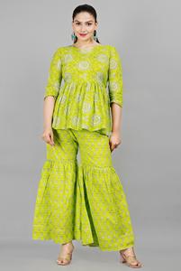 Nuevo y Elegante Salwar Kurtis Recto de Rayón para Mujer, Color Personalizado, Antiarrugas, Conjunto para Fiesta y Festival, Estampado Digital Indio - Product Image 3