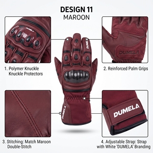 Dumela Leather Full Finger <b>Motorbike</b> Gloves <b>Green</b> Breathable Wrist Support Sporty Cycling Gloves - Product Image 5