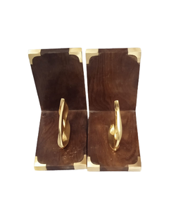 ADIBA HOME DECOR AHDOO-1, serre-livres ronds en bois réglables de style Art Déco, ensemble multi-pièces fait à la main pour la décoration de la maison - Product Image 4