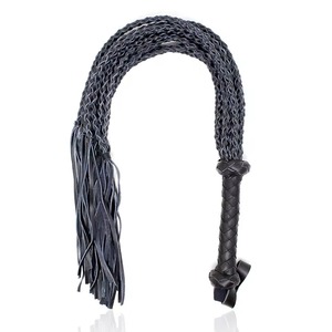 Fouet d'équitation SPALL JP SPORTS en cuir véritable de vachette, fouet d'équitation avec poignée en cuir, outil d'entraînement pour chevaux, équitation, BDSM - Product Image 4