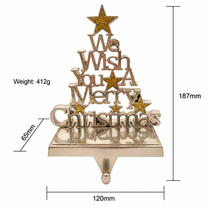 Merry Christmas Stocking <b>Hanger</b> Decorative Christmas Stocking Holder for Fireplace Mantel Holiday Home Decor Festive Display - Product Image 3