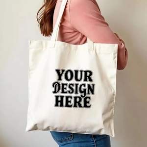 Canvas Tote <b>Bag</b> <b>Gift</b> Packaging Reusable Cotton Shopping Carry <b>Bag</b> Woven Handle Small Size Letter Pattern Retail Groceries - Product Image 2