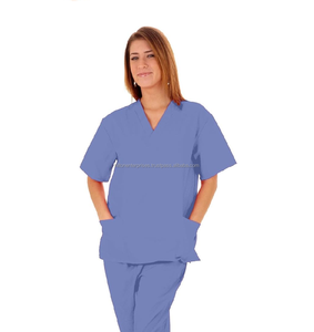 Asequible 2 piezas Médico Scrub Set Chaqueta Estilo Seguridad y Protección Ropa de Trabajo - Product Image 1