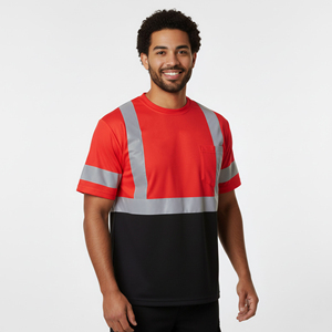 เสื้อกั๊กสะท้อนแสงสำหรับผู้ชายแบบกำหนดเอง Hi Vis ANSI Class 1 โพลีเอสเตอร์ 100% ไฟ LED กันน้ำ พิมพ์โลโก้แบบ DTF ตามสั่ง ชุดทำงาน - Product Image 6