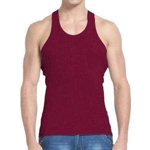 เสื้อกล้ามถักคอกลมแขนกุดผู้ชายสีแดงเข้มเสื้อลำลองผู้ชาย - Product Image 1