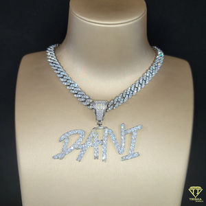 Luxury Custom <b>Name</b> Pendant Moissanite Diamonds Stylish Iced Design Silver Finish for Men Women's Hip Fine Pendants Charms - Product Image 4