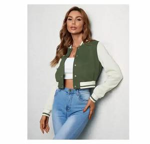 Chaqueta de invierno para mujer, nuevo diseño, chaqueta universitaria Letterman, Mangas de cuero informales deportivas, chaquetas universitarias Vintage para mujer - Product Image 4