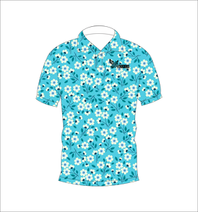 Camisa Polo Azul con Estampado Floral para Hombre, Manga Corta, Casual, de Verano, Ligera, con Cuello, para Golf - Product Image 5