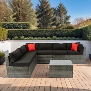 Modern Outdoor Garden Patio Furniture 4-Piece Weather Resistant PE Wicker <b>Rattan</b> Washable <b>Sofa</b> Set Waterproof Model - Product Image 3