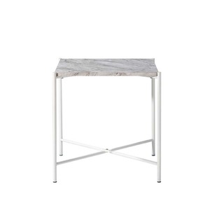 Modern Side <b>Table</b> for Home Sturdy Metal with Marble Finish for Couch and Sofa <b>Living</b> Room Furniture - Product Image 5