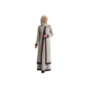 Abaya longue blanche pour femme, manches longues, coupe ample, style Moyen-Orient, en coton, pour usage quotidien, tenue traditionnelle musulmane - Product Image 3