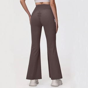 Leggings de yoga acampanados en oferta, pantalones deportivos casuales con efecto levanta glúteos, ropa deportiva para mujer, leggings acampanados con diseño y talla personalizados - Product Image 2