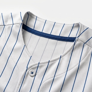 Maillot de baseball personnalisé en gros, rayé, sublimé, boutonné, uniforme d'équipe, impression OEM, chemise athlétique à manches courtes - Product Image 2