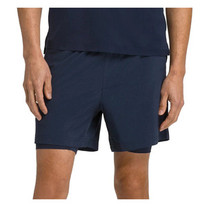 Shorts de sport pour hommes, bleu marine, avec cordon de serrage, séchage rapide, respirants, en coton/polyester, shorts d'entraînement personnalisés - Product Image 2