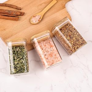 Wholesale Clear Borosilicate Glass <b>Canister</b> <b>Set</b> with Wooden Lid Airtight Food Storage Jars for Dry Fruits Spices Kitchen Storage - Product Image 2