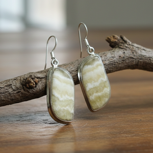 Boucles d'oreilles pendantes en agate rayée naturelle pour femmes, en argent 925 plaqué or rose et or jaune, bijoux faits à la main pour femme, petite amie, elle - Product Image 1