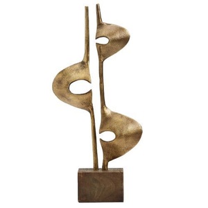 Sculpture abstraite en laiton et aluminium, art décoratif en métal, statue décorative, figurine en métal pour hôtel, décoration de table à domicile - Product Image 2