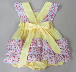 Custom Wholesale Yellow Summer Girl Dress Hand Embroidered Bicycle Floral Trim Cotton Girl Sundress - Product Image 4