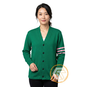 Alpha personnalisé |   Cardigans grecs décontractés d'hiver pour femmes, brodés en acrylique Kapa, avec appliques, boutonnés, de haute qualité - Product Image 1