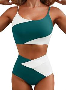 Conjunto de Bikini de 2 Piezas para Mujer, Cintura Alta, Bloques de Color, Traje de Baño Popular 2026, el Mejor Traje de Baño para la Playa de Verano - Product Image 2