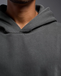 Sudadera con Capucha para Hombre, Corte Regular, Terciopelo Grueso, Color Sólido, para Invierno - Product Image 5