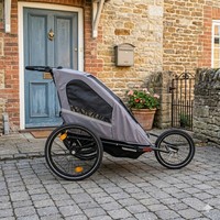 Remorque de vélo 3 en 1 TC-2024S, design léger, cadre en aluminium, poussette, chariot, suspension indépendante, siège individuel pour bébé