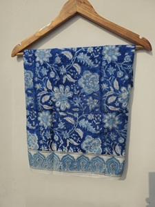 Indian Block Print <b>Sarong</b> <b>Sarong</b> Beach Wrap Cotton <b>Sarong</b> Pareo Block Print Scarf Summer Beach Pareo Blue Floral Hand Block Prin - Product Image 3