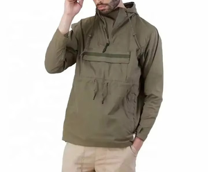 Custom Lightweight Polyester Shell 1/4 Zipper Pullover <b>Windbreaker</b> Hooded Anorak Jacket for Spring Season Outdoor Performance - Product Image 3