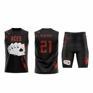 Ensemble de maillots de basket-ball, impression par sublimation, design jaune et noir avec des éclairs, uniforme respirant en polyester unisexe pour adultes - Product Image 3