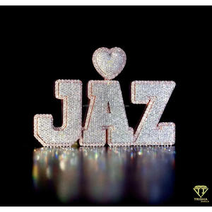 Custom Script Name Pendant Necklace <b>Iced</b> <b>Out</b> Moissanite Diamond Hip Hop <b>Chain</b> Luxury Jewelry Gift - Product Image 4
