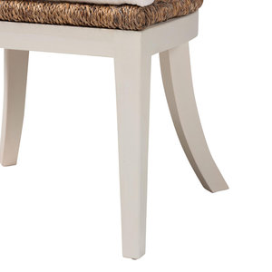 Silla de comedor de madera de caoba y algas marinas naturales de estilo bohemio, asientos tejidos para mayor comodidad - Product Image 4