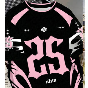 Camiseta deportiva de fútbol americano de malla de poliéster transpirable, rosa y negra, con gráficos, estilo urbano, OEM, marca privada, venta al por mayor para EE. UU. - Product Image 6