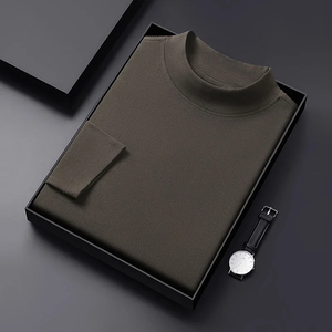 เสื้อยืดแขนยาวคอกลมสีพื้นสำหรับผู้ชายรุ่นใหม่ สวมใส่ได้หลากหลาย ฤดูใบไม้ผลิและฤดูใบไม้ร่วง สวมใส่สบาย - Product Image 2