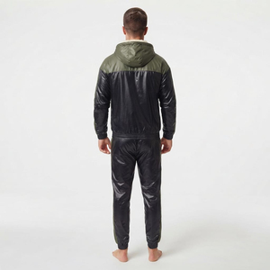 <b>Men</b> Lightweight Nylon <b>Track</b> Suit Full Zip Mock Neck Windbreaker <b>Jacket</b> Jogger Pants Sportswear Clothing - Product Image 4