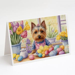 Whimsical <b>Easter</b> Silky Terrier Greeting <b>Cards</b> <b>Pack</b> of 8 Blank A7 Note <b>Cards</b> with Envelopes 5x7 Size for Decorative Note Writing - Product Image 1