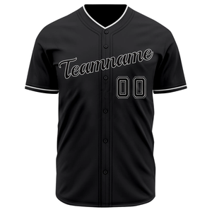 <b>Black</b> Baseball Jersey Short Sleeve <b>Button</b> <b>Up</b> Athletic Sports Uniform Breathable Polyester Training Team <b>Shirt</b> - Product Image 2