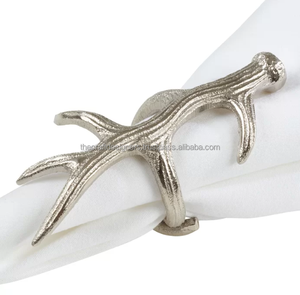 Anillo de servilleta de asta de plata de alta calidad al por mayor servilleteros anillos de tejido para Decoración de mesa - Product Image 1