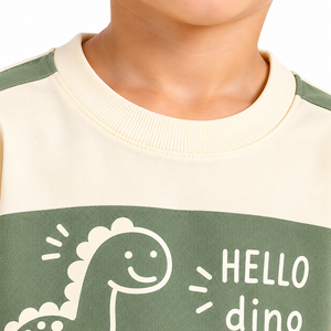 Conjunto de Camiseta y Pantalones Cortos con Estampado de Dinosaurios para Niños, Ropa Casual de Verano de Dos Piezas, Manga Corta, Cuello Redondo - Product Image 5