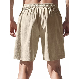 Nouveaux shorts en coton et lin pour hommes, pantalons d'été respirants de couleur unie, shorts de plage, vêtements de tous les jours, pour la maison et les loisirs en plein air - Product Image 5