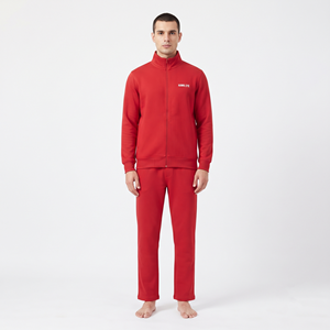 Ensemble de survêtement décontracté 2 pièces pour homme, de qualité supérieure, avec fermeture éclair intégrale, idéal pour le fitness et le jogging, personnalisable en gros - Product Image 1