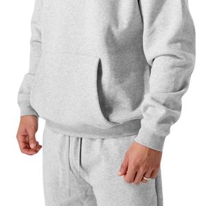 Sweat-shirt à capuche gris chiné pour homme, en molleton épais, à manches longues, décontracté, athlétique, streetwear, entraînement, vêtements de sport - Product Image 5