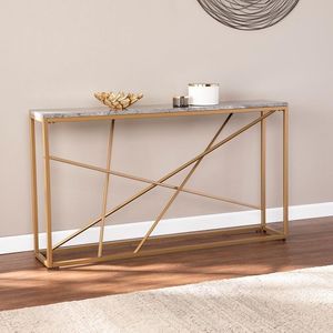 Luxury Decorative Hall <b>Console</b> With Marble Surface Elegant Metal Structure For Modern Home Entrance Styling Applications - Product Image 3