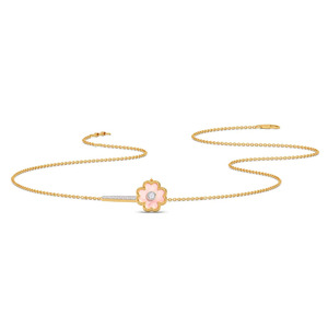 Collier en diamant Purple Leaf Cascade avec ailes en pierres marquises symétriques et accent central en forme de goutte d'eau - Product Image 2