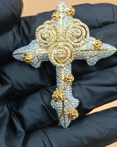 Colgante de cruz de Cristo, colgante de plata 925, colgante de fe religiosa para hombres y mujeres, joyería cristiana, joyería hip hop - Product Image 1