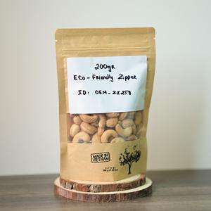 Emballage éco-responsable avec fermeture éclair, fabriqué au Vietnam, OEM, qualité supérieure, noix de cajou grillées, certifiées ISO, saveur beurrée et salée unique, directement du producteur, 200g - Product Image 3