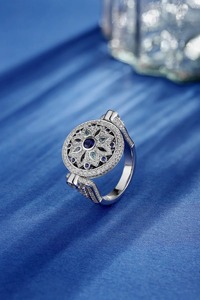 Wholesale Silver Plated <b>Rings</b> for Women, Elegant Crystal Stone Fashion <b>Rings</b>, Luxury <b>Adjustable</b> Jewelry Accessories - Product Image 3