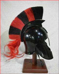 Casco Corintio Griego Medieval de Troya con Pluma Negra, Casco de Caballero Espartano - Product Image 2