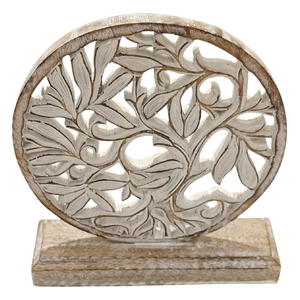 Sculpture de table artisanale en bois de manguier, design élégant, pour bureau ou décoration de salon - Product Image 6